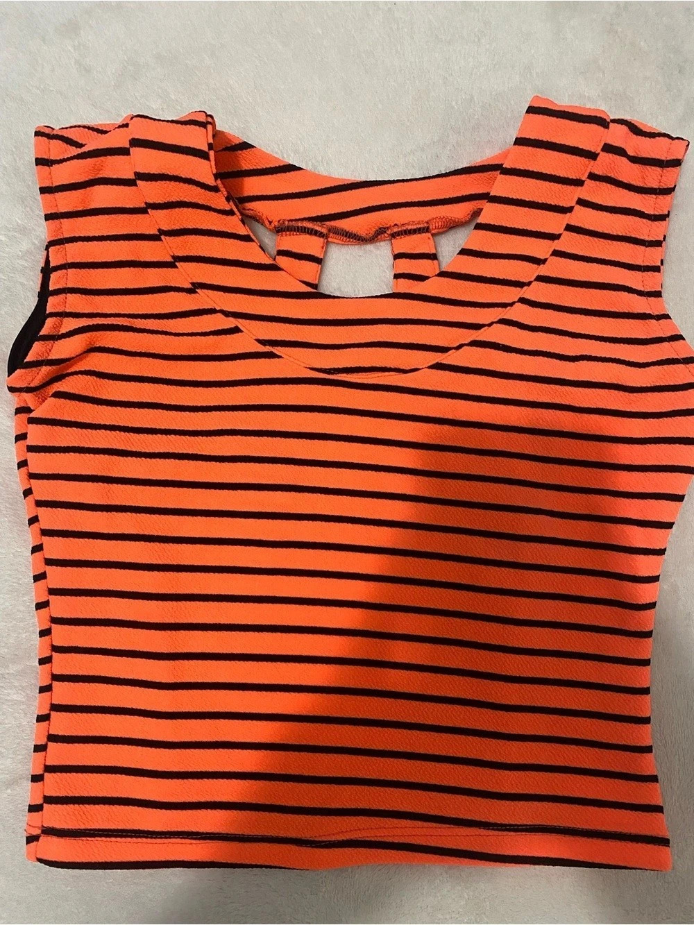 Striped Tank Top in Orange & Black Like New